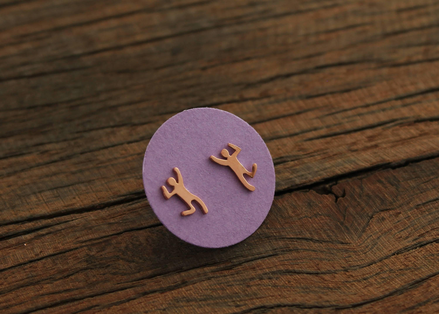 Quirky Copper People Earrings - Sweet November Jewelry
