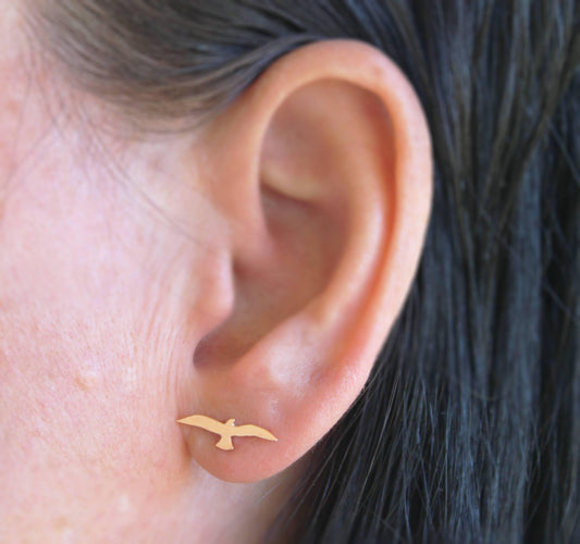 Silver Seagull Studs - Sweet November Jewelry