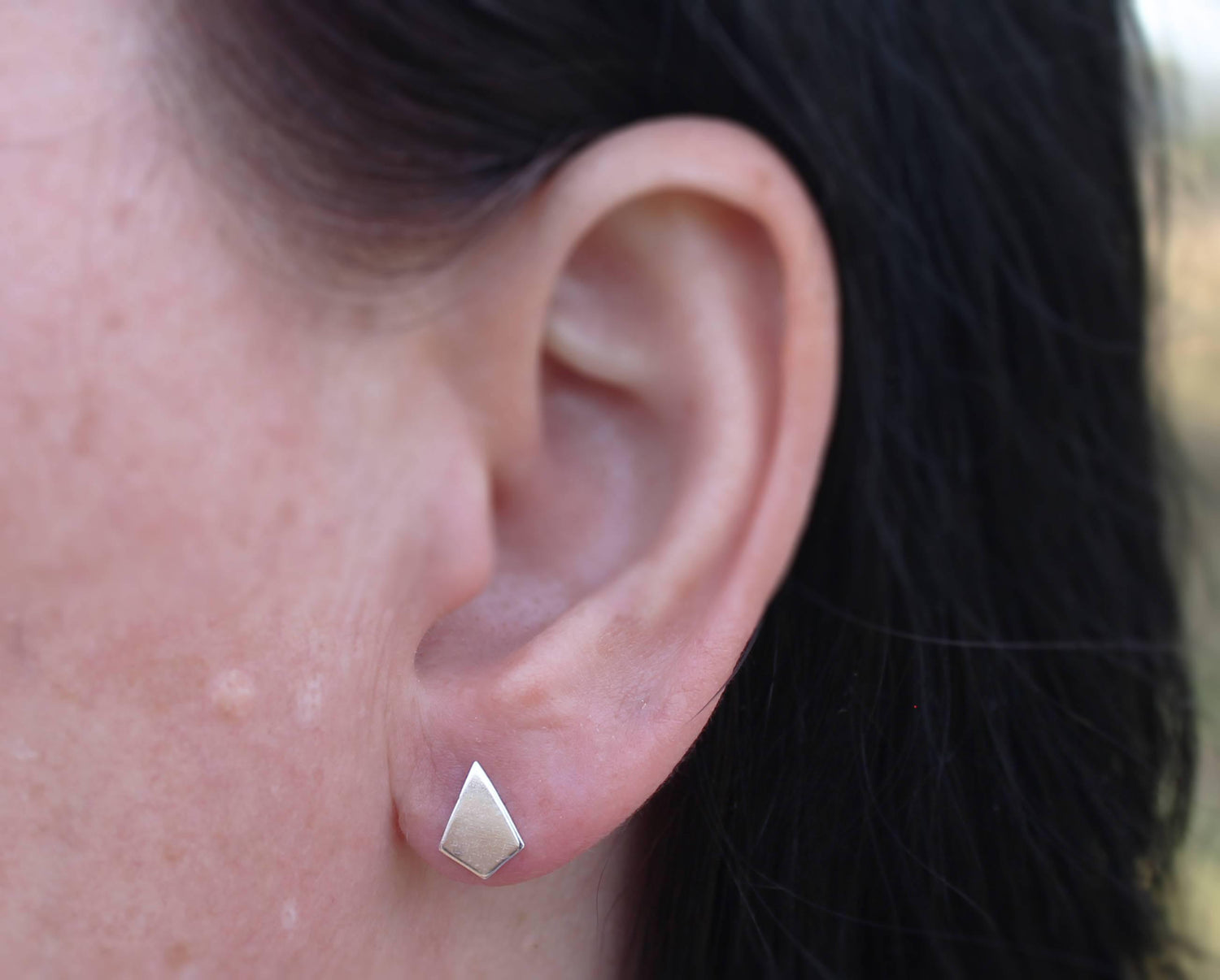Long Diamond Silver studs - Sweet November Jewelry