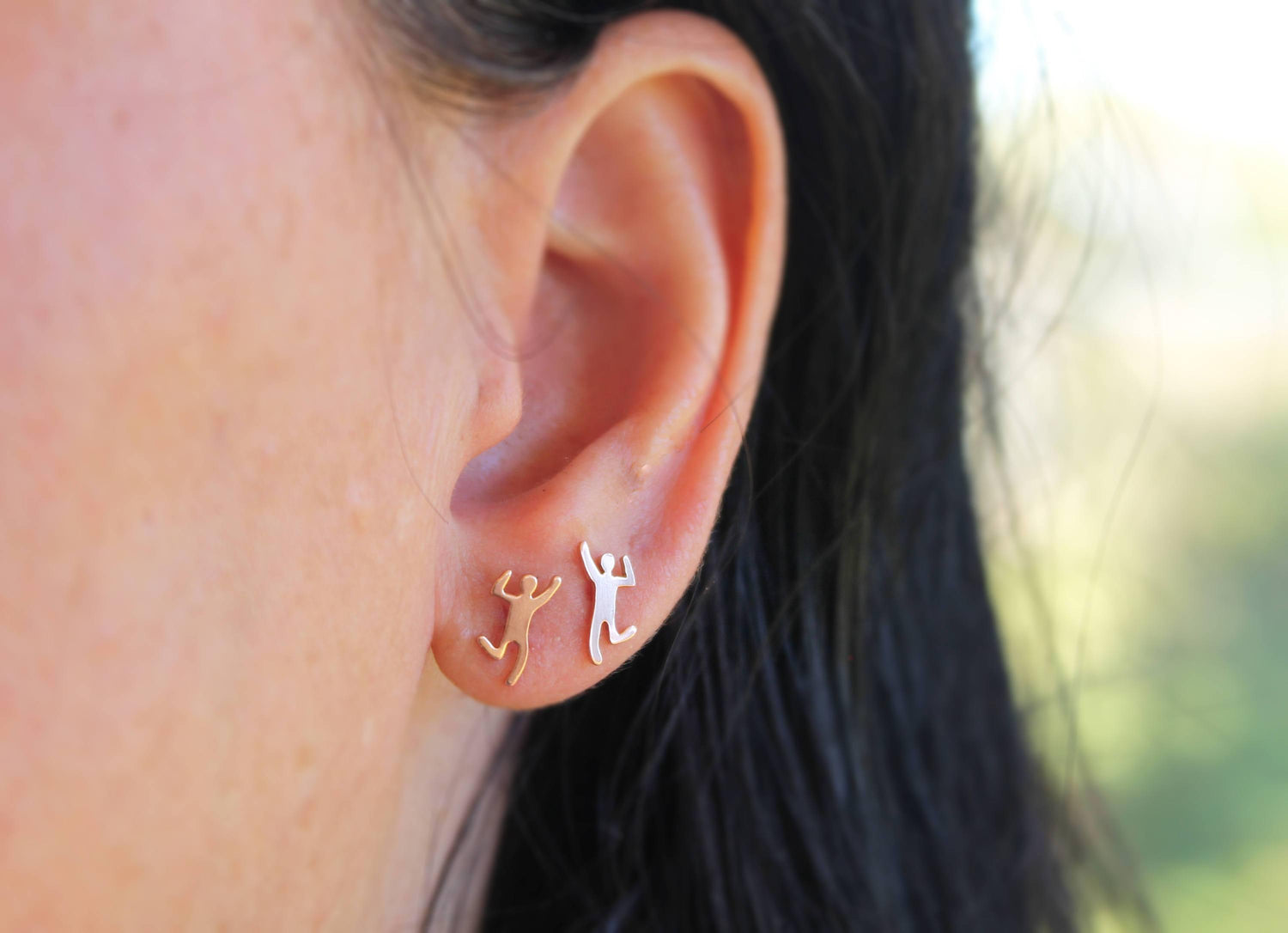 Quirky Copper People Earrings - Sweet November Jewelry