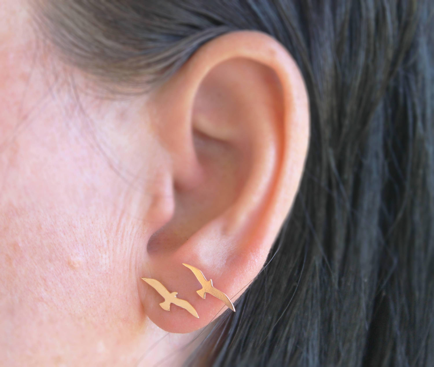 Silver Seagull Studs - Sweet November Jewelry
