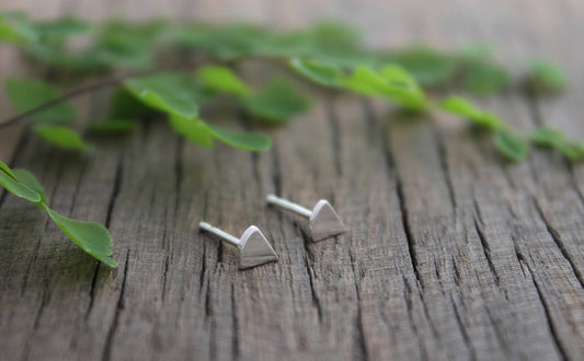 Sterling Silver Pie Slice Studs