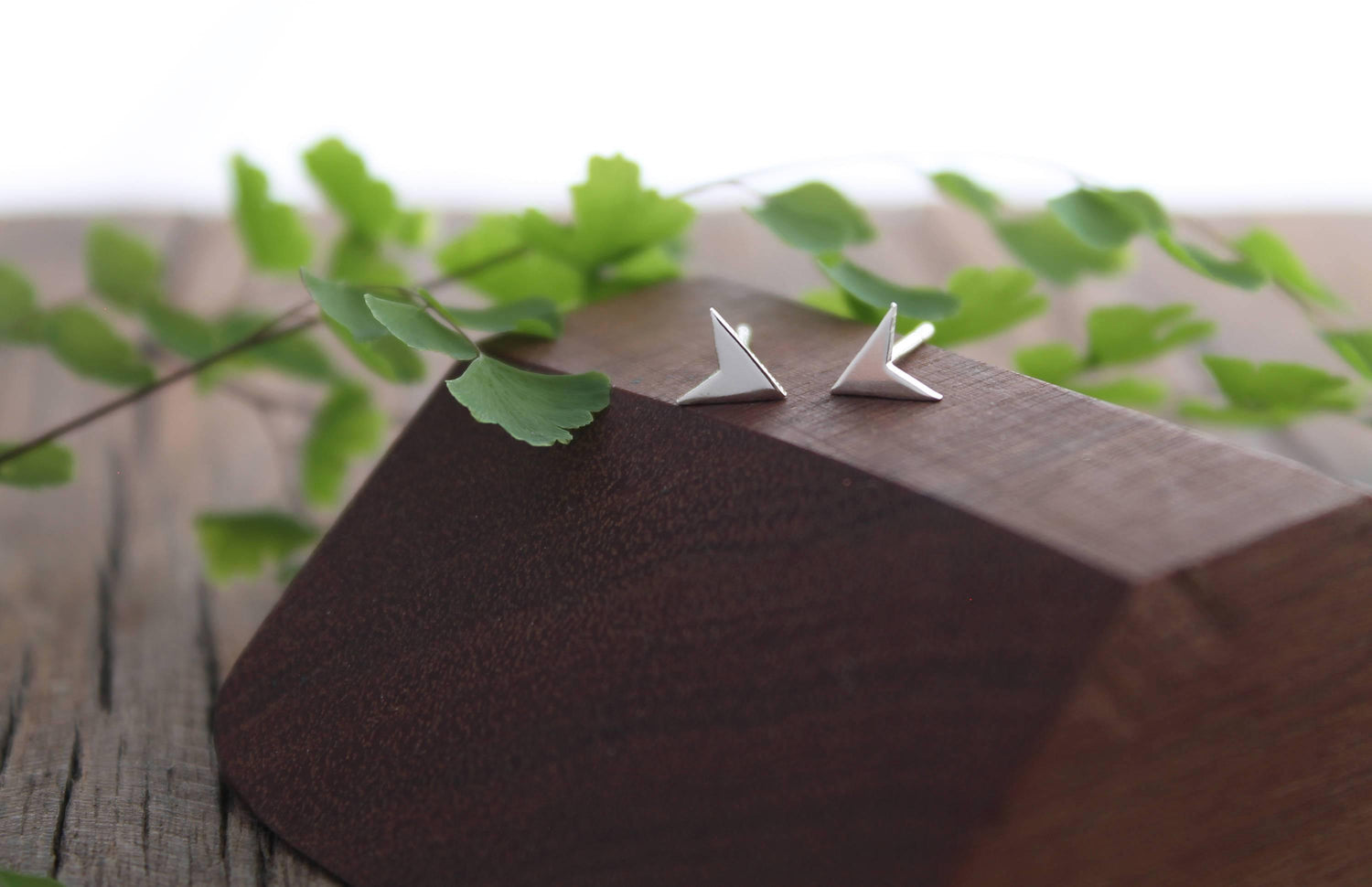 Chevron Triangle Studs - Sweet November Jewelry