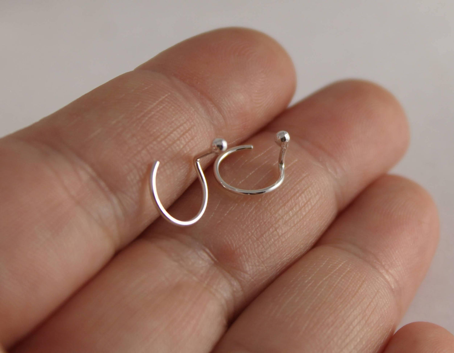 2mm Ball Sterling Silver Backless Studs, Comfortable Sleepers with Loop - Sweet November Jewelry