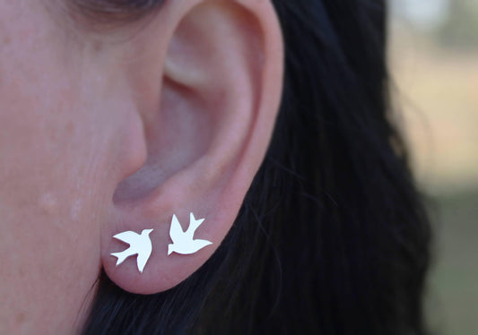 Silver Swallow Earrings - Sweet November Jewelry