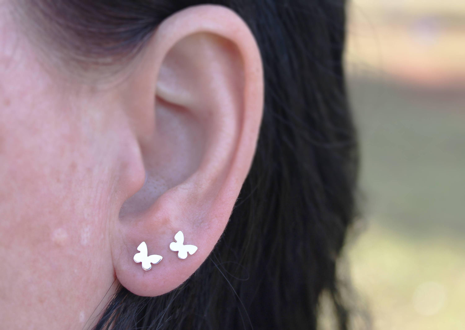 Mini Silver Butterfly Studs - Sweet November Jewelry