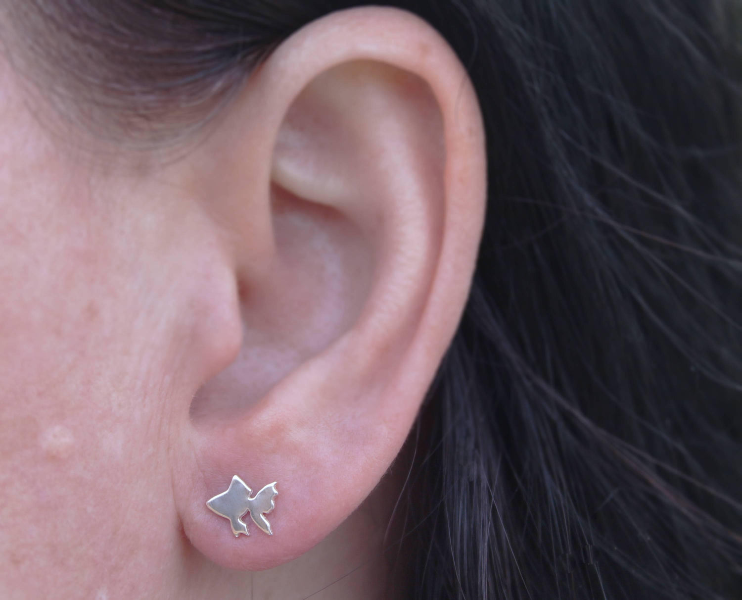 Sterling Silver Goldfish Stud Earrings - Sweet November Jewelry