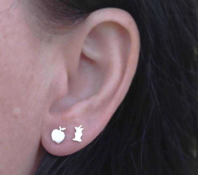 Quirky Apple Studs - Sweet November Jewelry