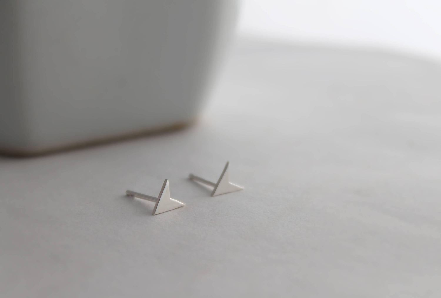 Chevron Triangle Studs - Sweet November Jewelry