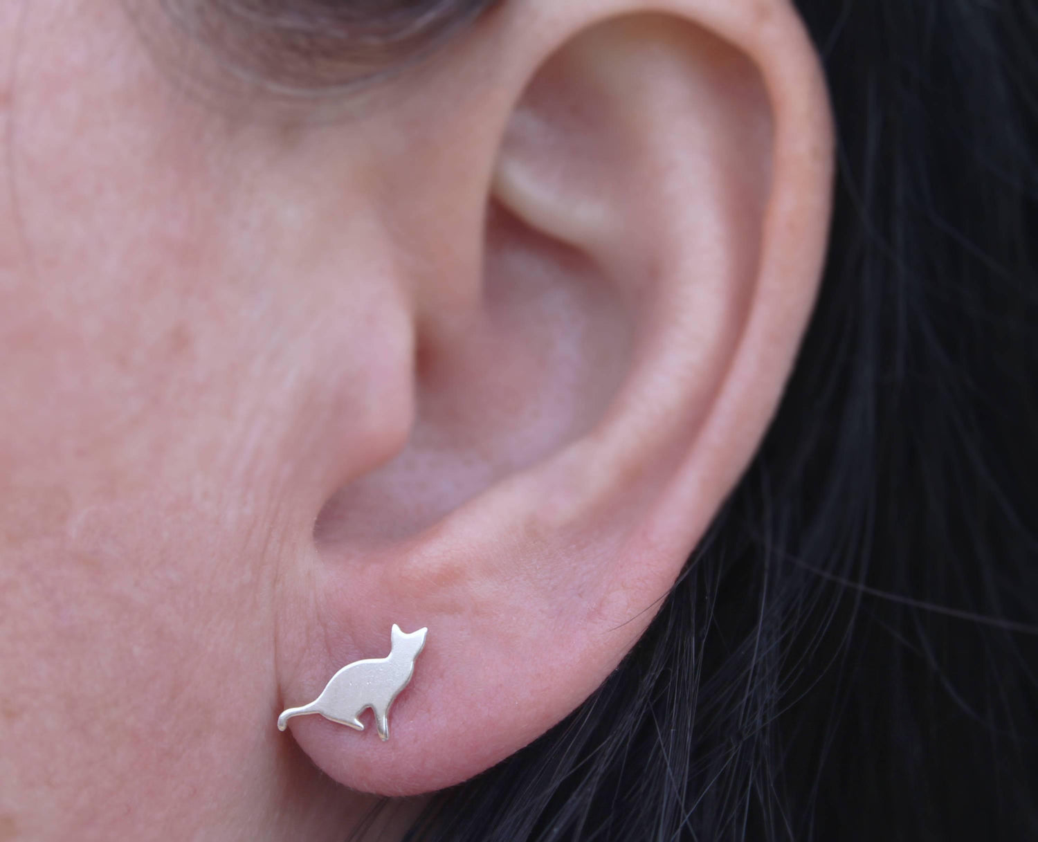 Silver Cat Studs - Sweet November Jewelry