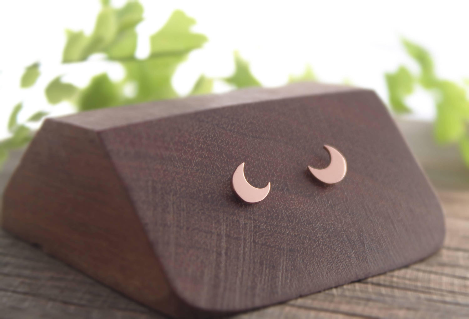 Boho Crescent Moon Studs, Hand Crafted from Copper - Sweet November Jewelry