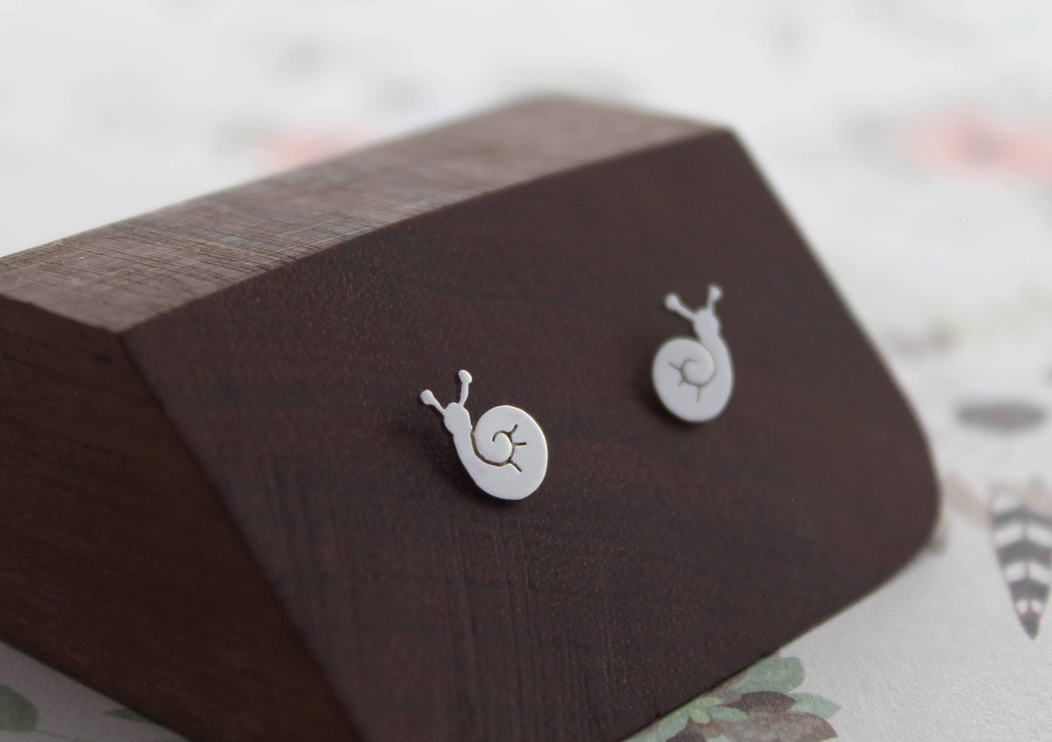Sleepy Snail Studs - Sweet November Jewelry