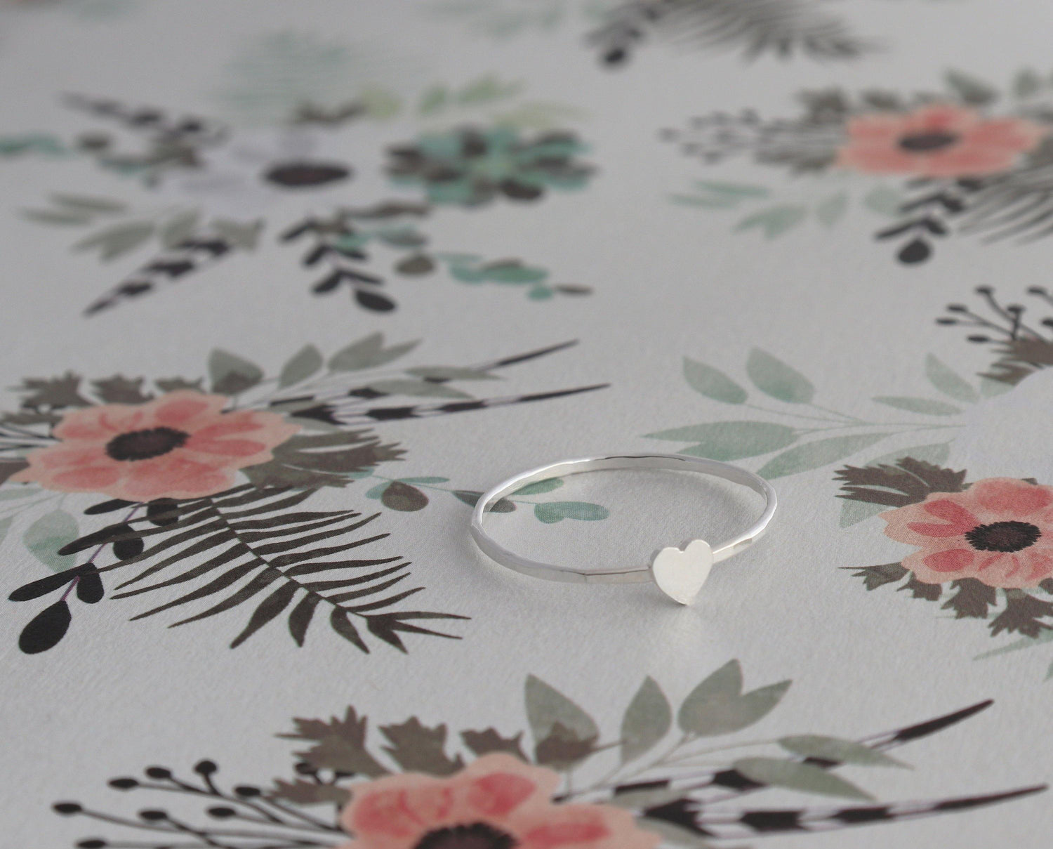 Dainty Heart Ring, Sterling Silver Love Heart Stacking Ring,Silver Heart Ring, Silver Ring, Stacking Ring,Heart Ring, Heart Jewelry, Rings - Sweet November Jewelry