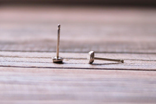 Organic Silver Dot Studs - Sweet November Jewelry