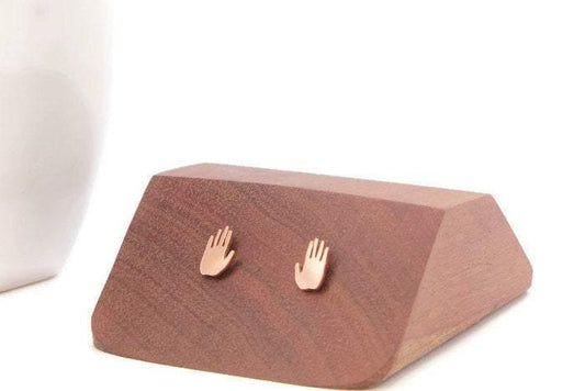Copper Hand Studs, Quirky Earrings - Sweet November Jewelry