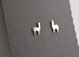 Llama Stud Earring Pair, Handmade from Sterling Silver - Sweet November Jewelry