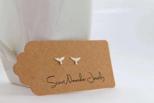 Whale Tail Stud Earrings