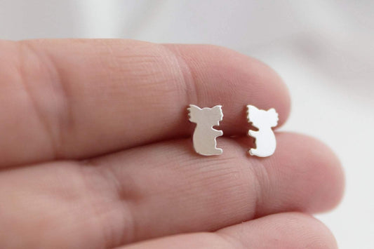 Koala Earrings, Sterling Silver Post Earrings, Australian Native Animal Earrings - Sweet November Jewelry