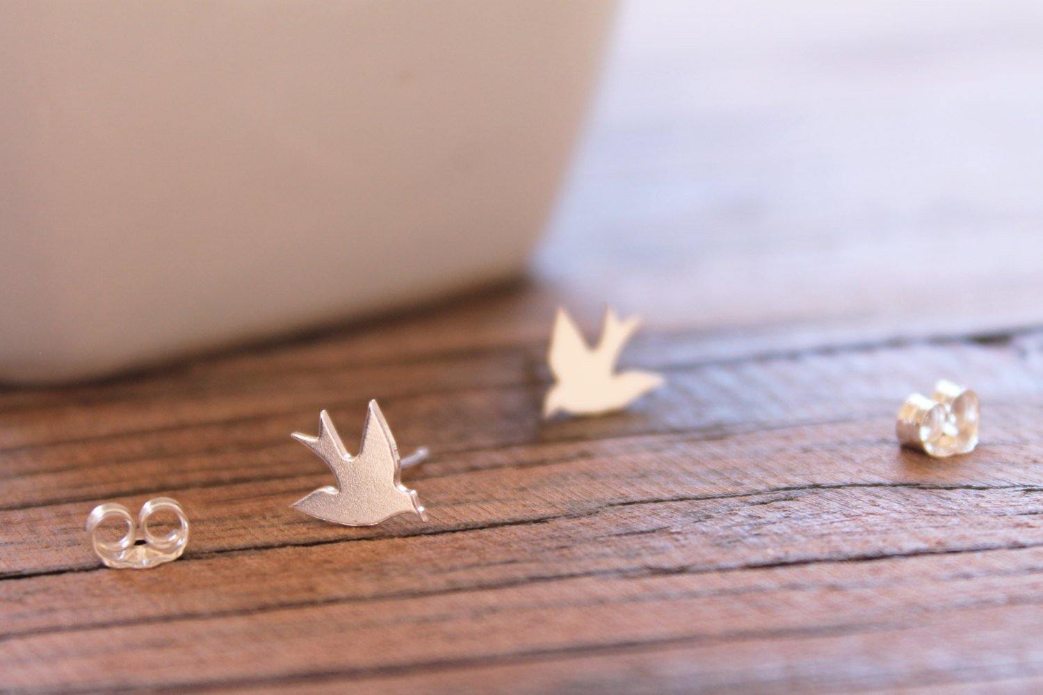 Silver Swallow Earrings - Sweet November Jewelry