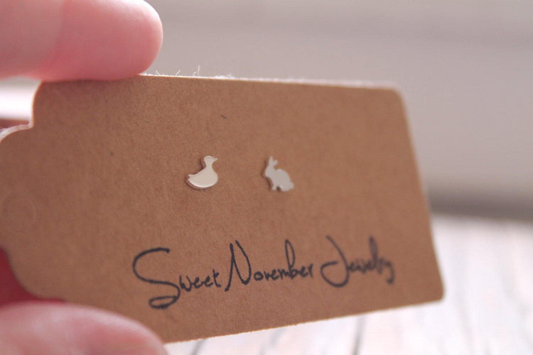 Duck and Bunny Silver Stud Set - Sweet November Jewelry