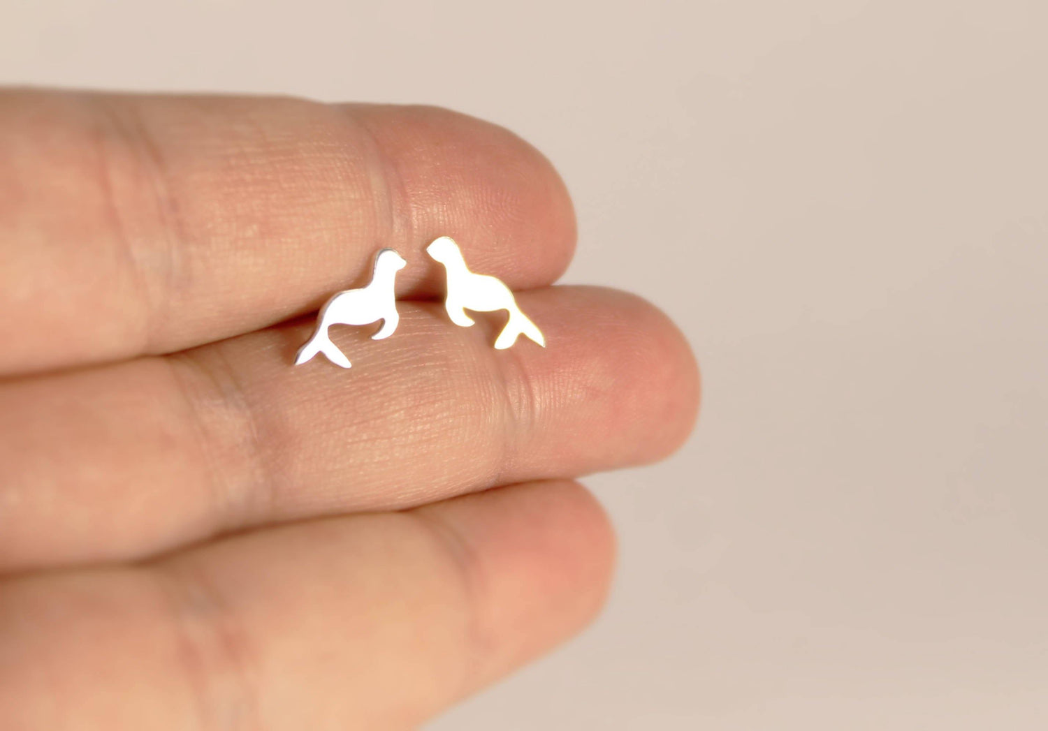Silver Seal Studs - Sweet November Jewelry