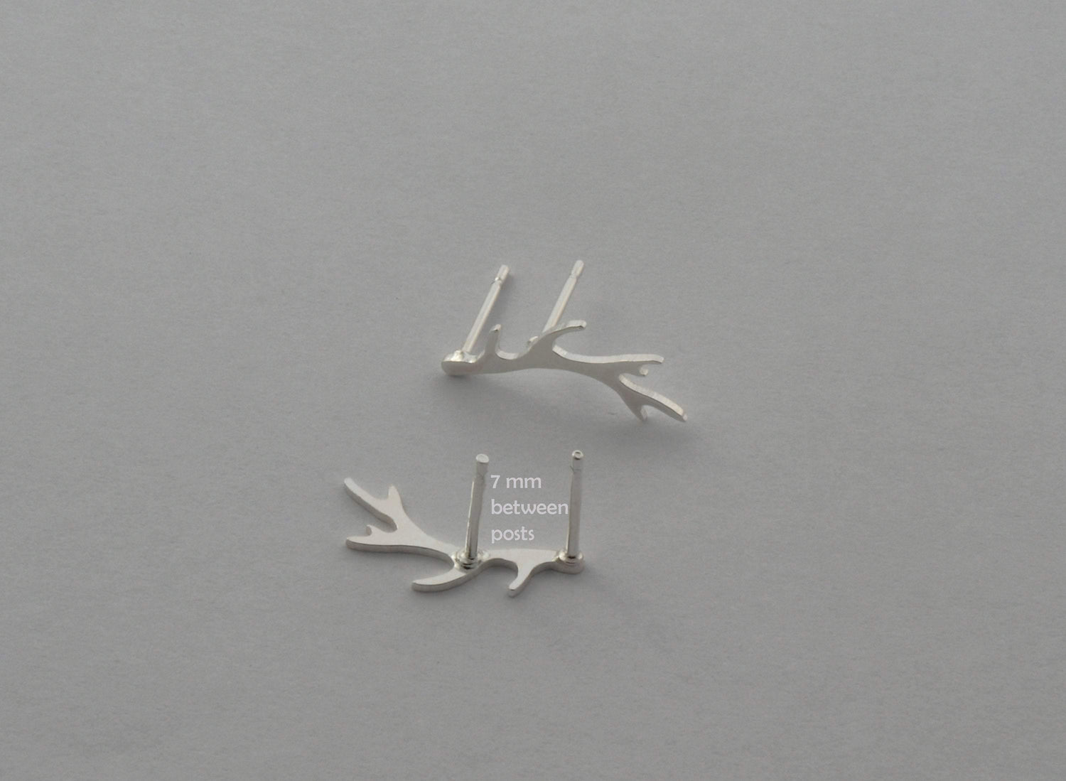 Double Post Antlers Sterling Silver - Sweet November Jewelry