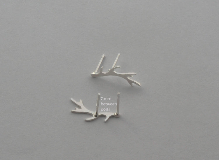 Double Post Antlers Sterling Silver - Sweet November Jewelry