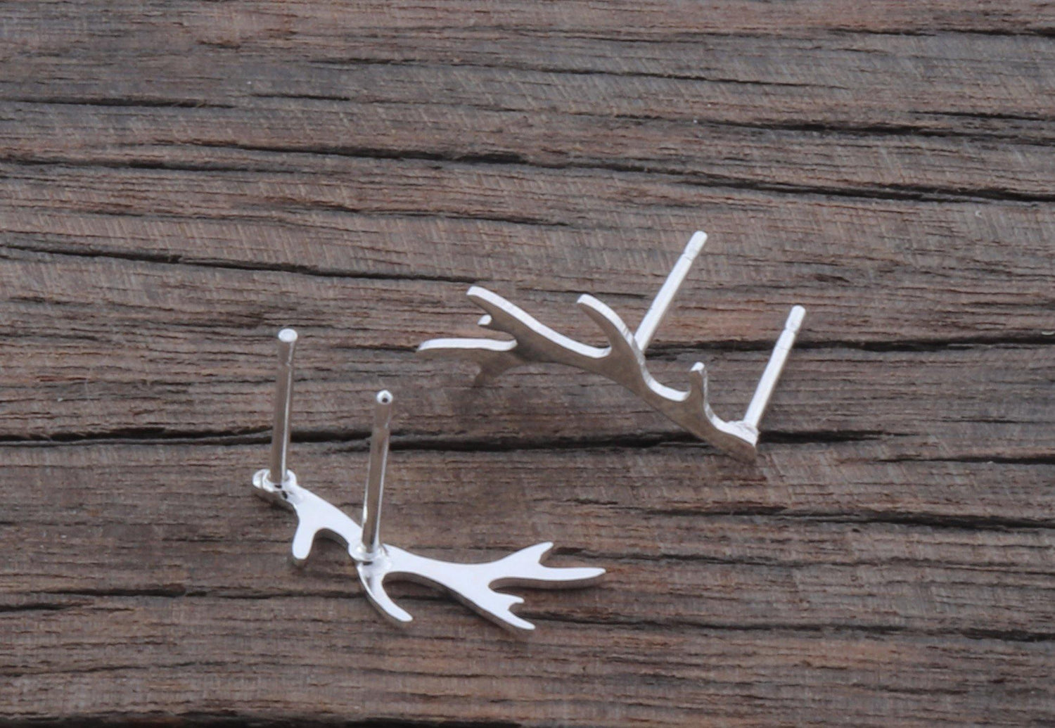 Double Post Antlers Sterling Silver - Sweet November Jewelry