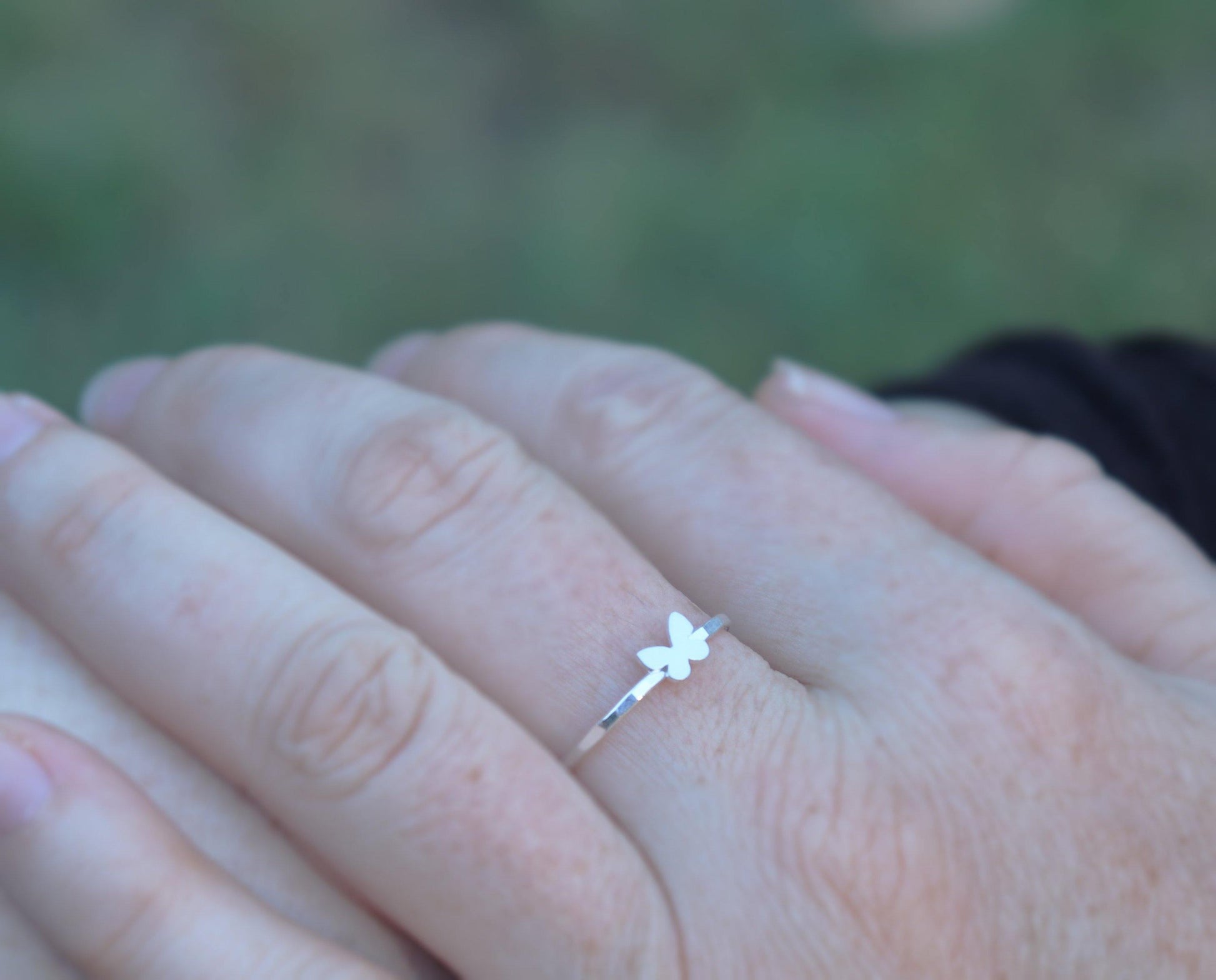 Butterfly Ring, Sterling Silver, Hand Crafted Butterfly Jewelry, Gift for Her, Silver Ring Band, Butterfly Gift,Dainty Rings,Girlfriend Gift - Sweet November Jewelry