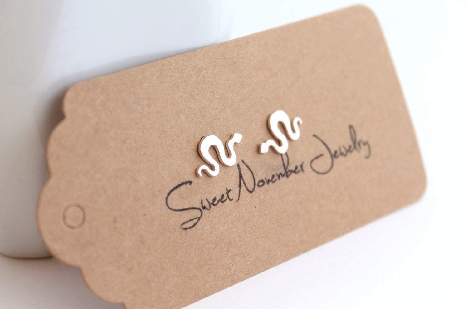 Silver Snake Studs - Sweet November Jewelry