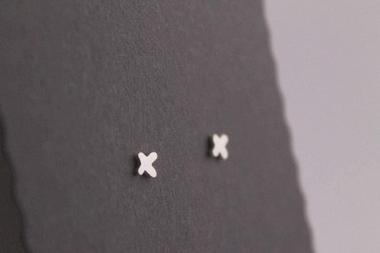 Tiny Abstract Cross Studs - Sweet November Jewelry