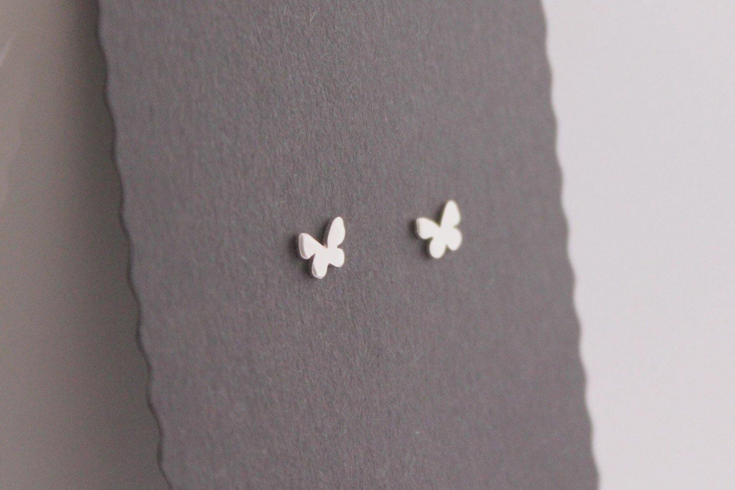 Mini Silver Butterfly Studs - Sweet November Jewelry