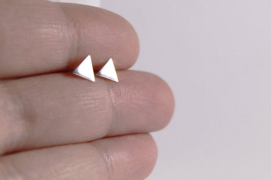 Small Silver Triangle Studs - Sweet November Jewelry