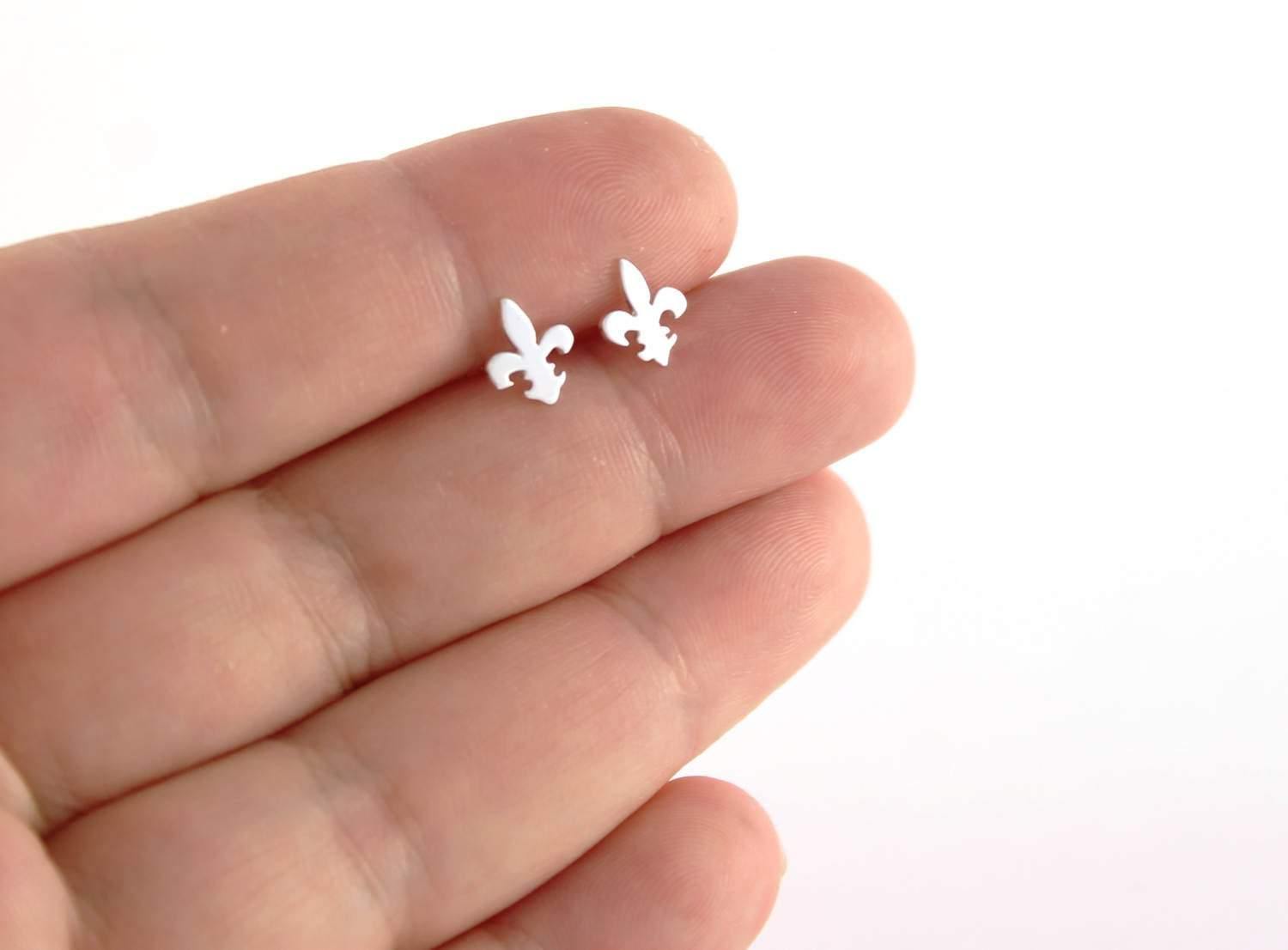Fleur De Lis Silver Studs - Sweet November Jewelry