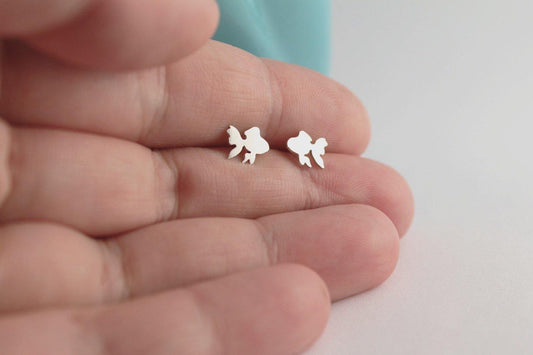 Sterling Silver Goldfish Stud Earrings - Sweet November Jewelry