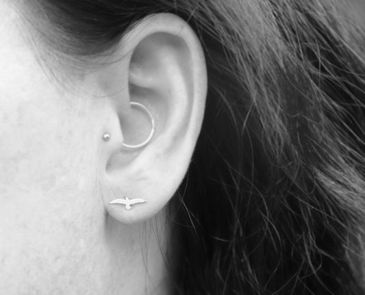 Tiny Seagull Studs - Sweet November Jewelry