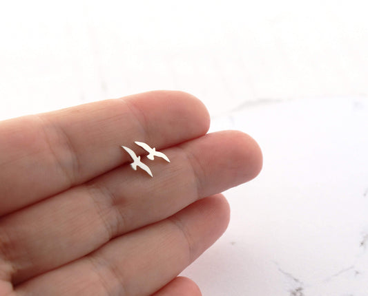 Tiny Seagull Studs - Sweet November Jewelry