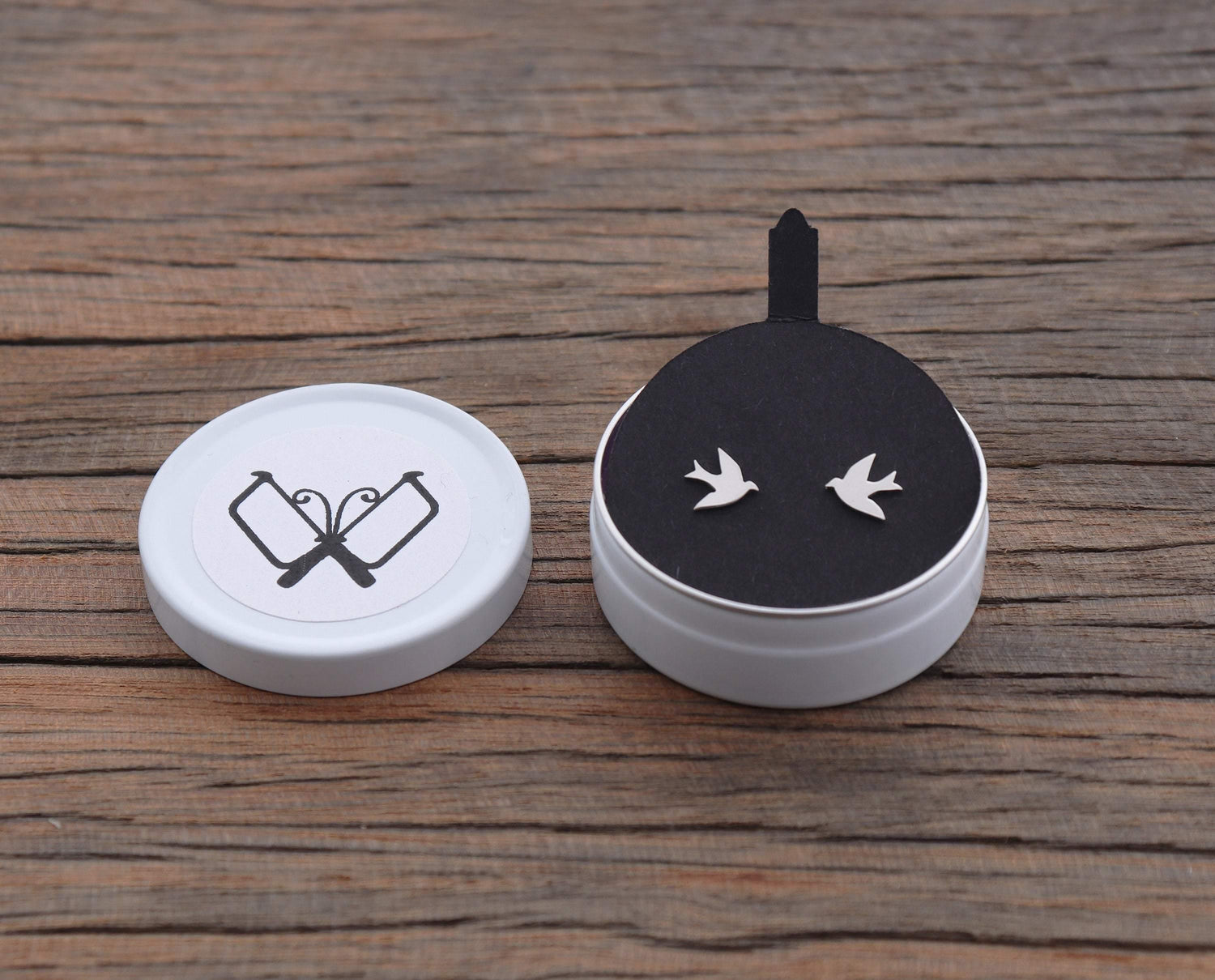 Tiny Silver Swallow Studs - Sweet November Jewelry