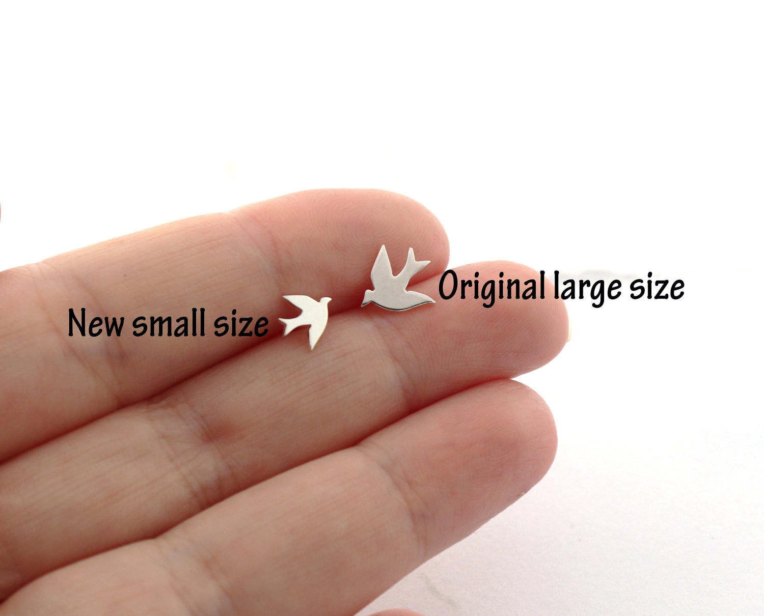 Tiny Silver Swallow Studs - Sweet November Jewelry