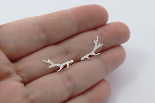 Double Post Antlers Sterling Silver - Sweet November Jewelry