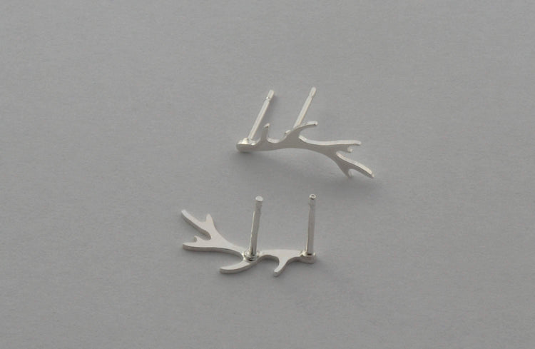 Double Post Antlers Sterling Silver - Sweet November Jewelry