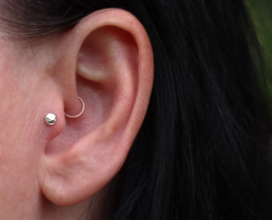 Organic Silver Dot Tragus - Sweet November Jewelry