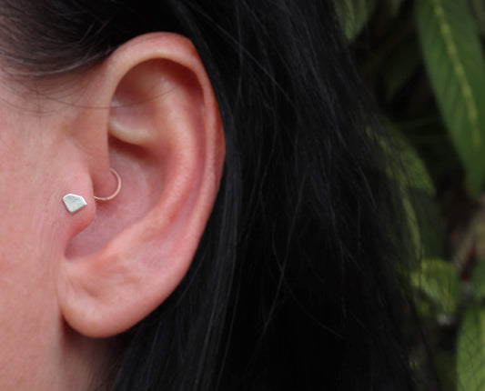 Silver Diamond Shaped Tragus Stud - Sweet November Jewelry