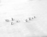Set of 4 Silver Flower Studs - Sweet November Jewelry