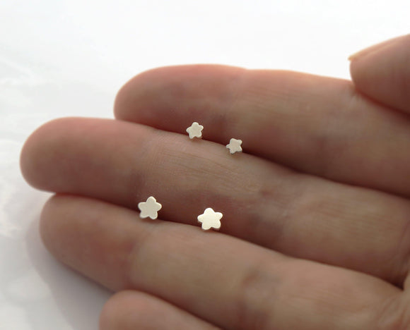 Set of 4 Silver Flower Studs - Sweet November Jewelry