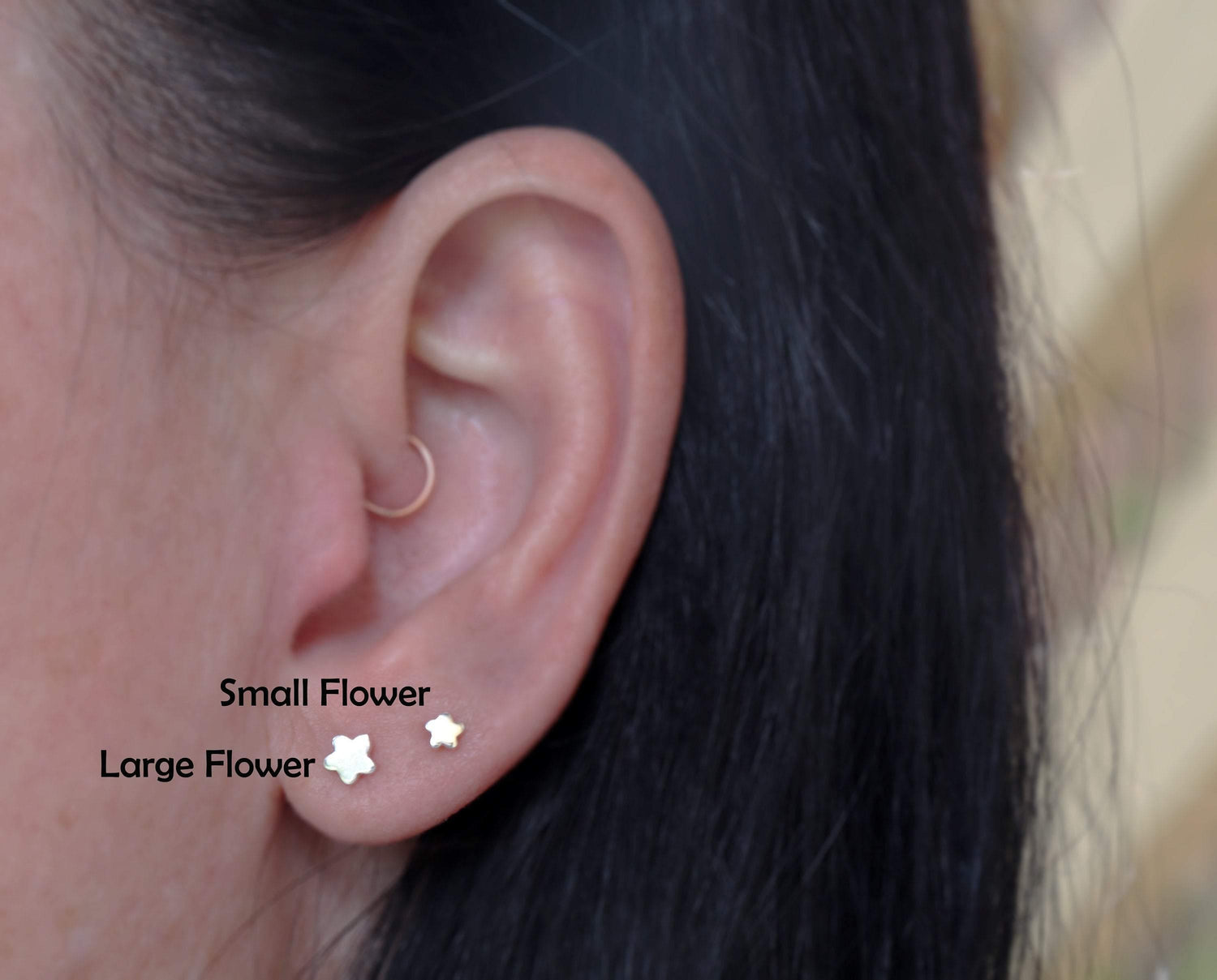 Set of 4 Silver Flower Studs - Sweet November Jewelry
