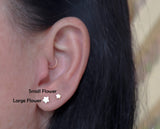 Set of 4 Silver Flower Studs - Sweet November Jewelry