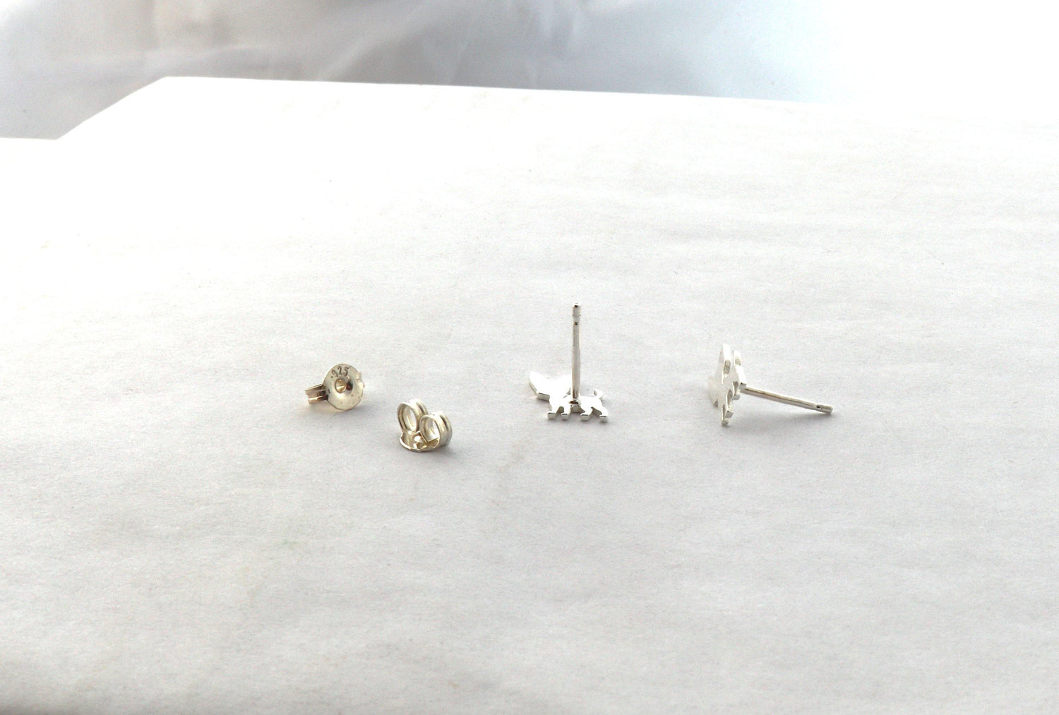 Chihuahua Stud Earrings in Sterling Silver - Sweet November Jewelry