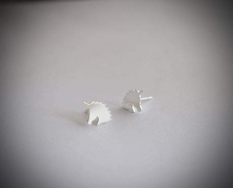Silver Unicorn Stud Earrings - Sweet November Jewelry