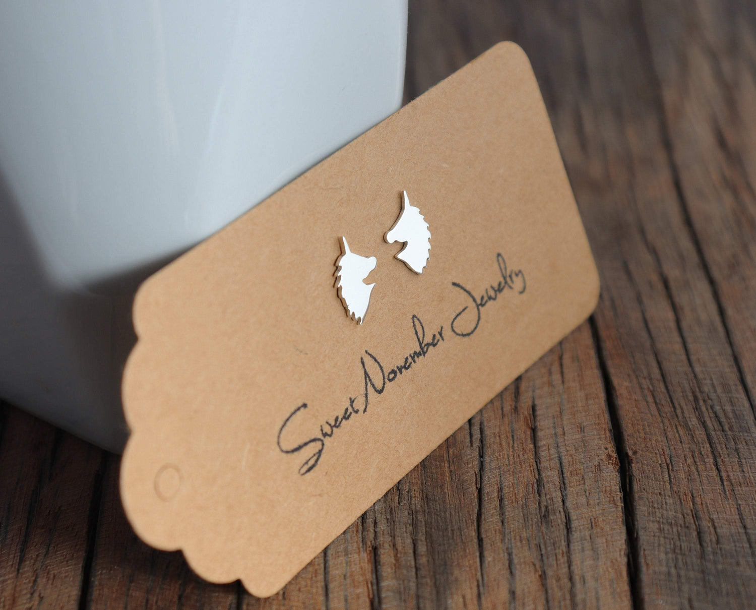 Silver Unicorn Stud Earrings - Sweet November Jewelry